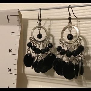 Black Beaded Fashion Earrings